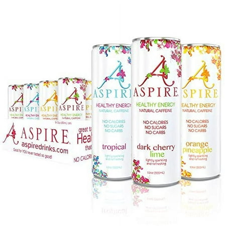 Aspire Healthy Energy Drink with Natural Caffeine - No Calories  Sugar and Carbs | Vitamins B  C  & Biotin | No Preservatives  Gluten Free | Suitable 