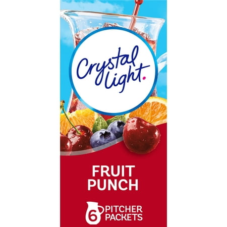Crystal Light Fruit Punch Sugar Free Drink Mix Caffeine Free  6 Ct Pitcher Packets
