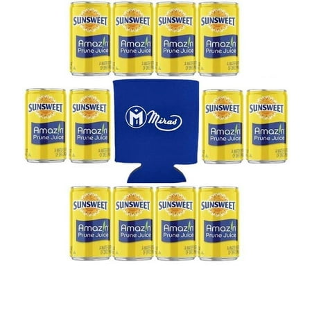 Of 12) Sunsweet Amazin Prune Juice 7.5Oz Cans ( Foam Can Cooler Included!)