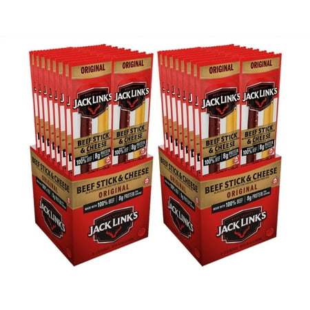 2 Pack | Jack Link S Beef Stick & Cheese  Original  1.2 Oz  16 Count