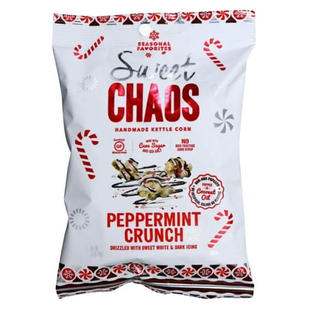 Peppermint Crunch Popcorn Handmade Kettle Corn Drizzled Sweet White Dark Icing Cane Sugar Sea Salt for Party Favors on the Go Treats Snacks Gifts for 