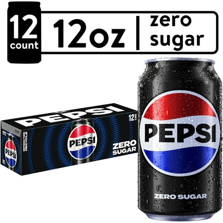 Pepsi Zero Sugar Soda Pop  12 Fl Oz  12 Pack Cans