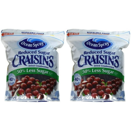 Ocean Spray YTEHYT Reduced Sugar Craisins Dried Cranberries  43 Oz. 2 Pack