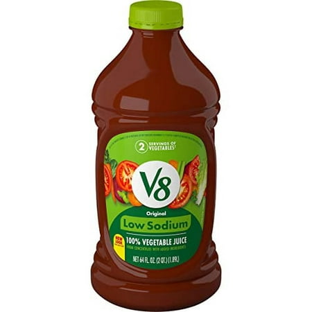 V8 Low Sodium Original 100% Vegetable Juice  64 Fl Oz Bottle