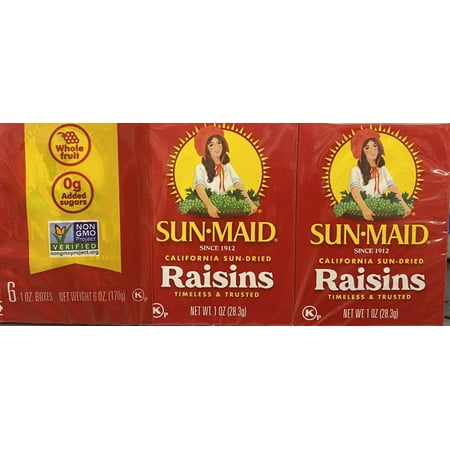 Sun Maid Sun-Maid California Raisins Sun Dried Snack NON GMO - 6 Pack