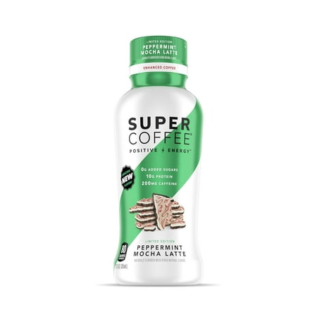 Iced Coffee (0G Added Sugar 10G Protein 70 Calories) [Peppermint Mocha Latte] 12 Fl Oz 12 Pack | Iced Coffee Protein Coffee Drinks - Lactosefree Glute