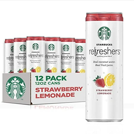 Starbucks  Refreshers with Coconut Water  Strawberry Lemonade  12 Fl Oz. Cans (12 Pack)