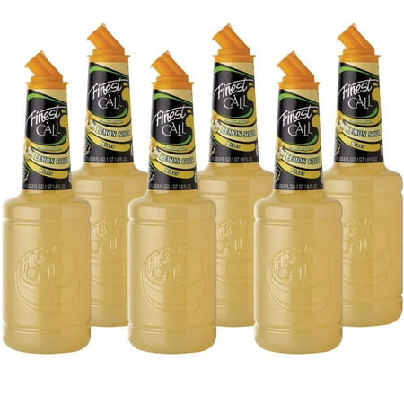 Juice Lemon Sour Drink Mix  Ready to Use  1 Liter Bottle (33.8 Fl Oz)  Pack of 6