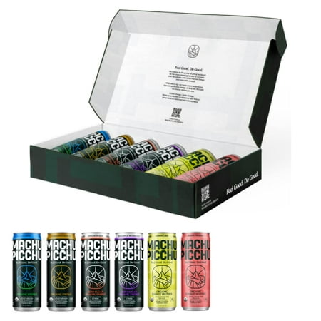 Organic Energy Drink Craft Box  Sugar Free and Organic Cane Sugar  6 Flavor Pack  12 Fl Oz (Pack of 6) Organic Caffeine Energy Drink  No Preservatives