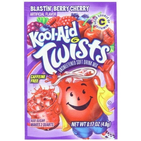 Kool-Aid Twists Blastin  Berry Cherry Unsweetened Soft Drink Mix  0.17-Ounce Packets (Pack of 96)