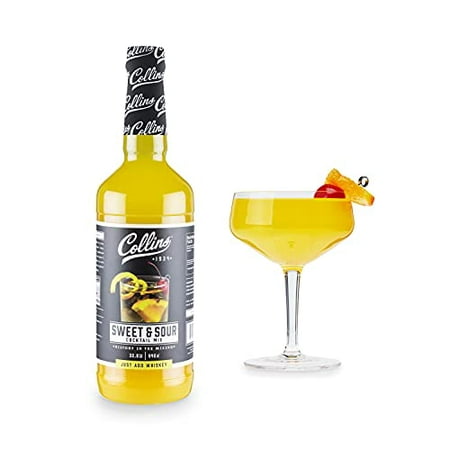 Collins Sweet and Sour Mix  Made with Real Orange and Lemon Juice  Classic Cocktail Recipe Ingredient  32 Fl Oz