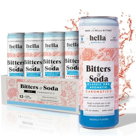 Classic Dry Aromatic Bitters & Soda - 12oz Cans  12 Pack I Ready to Drink  Sugar Free Non Alcoholic Drinks or Aromatic Bitters for Cocktails & Mocktai