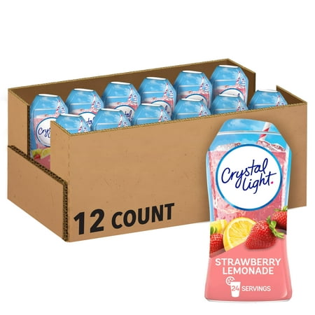 Crystal Light Sugar-Free Zero Calorie Liquid Water Enhancer - Strawberry Lemonade (1.62 Fl Oz Bottle  Pack of 12)