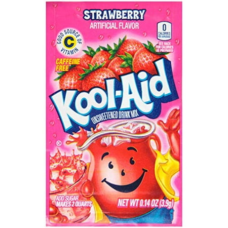 Kool-Aid Strawberry Flavored Unsweetened Caffeine Free Powdered Drink Mix  48 Count (Pack Of2)