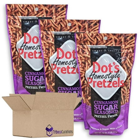 Dot S Cinnamon Sugar Pretzel Twists Bundled by Tribeca Curations | - Coated with Delicious Cinnamon Flavor | 3 Lbs Total