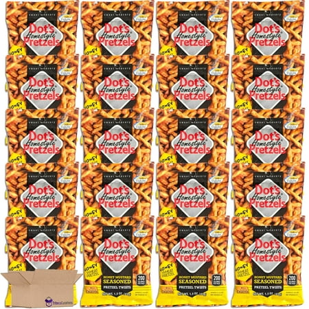 Dot S Pretzels Honey Mustard Seasoned Pretzel Twists Value Pack | Bundled by Tribeca Curations | 1.5 Ounce | Pack of 20