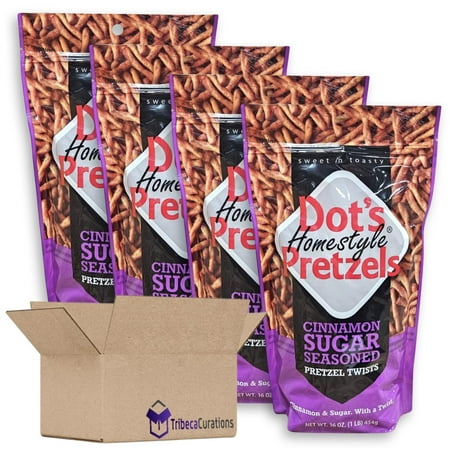 Dot S Cinnamon Sugar Pretzel Twists Bundled by Tribeca Curations | - Coated with Delicious Cinnamon Flavor | 4 Lbs Total