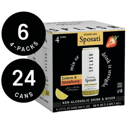 SPLASH Sparkling Sposati Cocktail Mixer  12 Fl Oz  (6) 4-Pack (Non-Alcoholic)