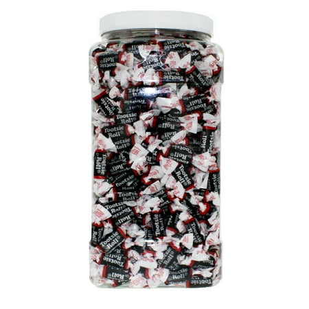Tootsie Roll Midgees (Mini) Size 3.5LB - Original Individually Wrapped Tootsie Roll in 128 FL OZ Gift Ready Reusable Square Jar