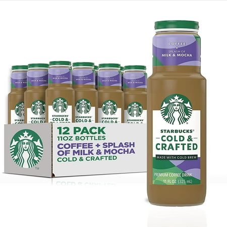 Starbucks - RTD Cold & Crafted Coffee  Splash of Milk + Mocha  11 Fl Oz (Pack of 12)