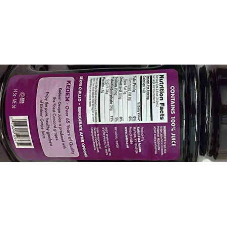 Kedem 100% Pure Grape Juice Gluten Free 64 Oz. Pack of 6.