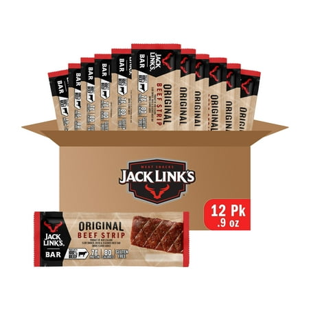 Jack Link S Beef Jerky Bars  Original - 7g of Protein and 80 Calories per Protein Bar  Made with Premium Beef  No Added MSG - Keto Friendly and Gluten
