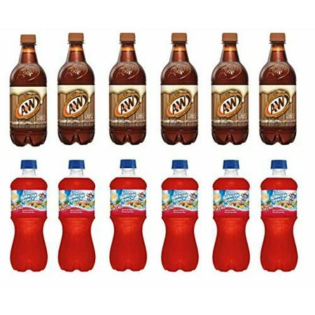 Soft Drinks Pack   20 Oz   Pack of 12 a&W ROOT   HAWAIIAN PUNCH FRUIT JUICY RED JUICE DRINK
