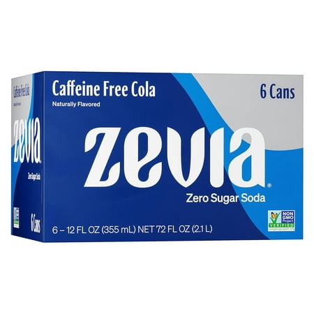 ZEVIA Caffeine Free Cola Naturally Flavored 6 Pack  12 FZ  Zero Sugar Soda