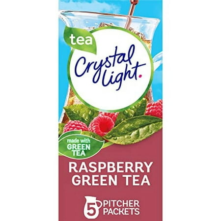 Crystal Light Sugar-Free Raspberry Green Tea Naturally Flavored Powdered Drink Mix One Cannister Containing 5 Pitcher Packets