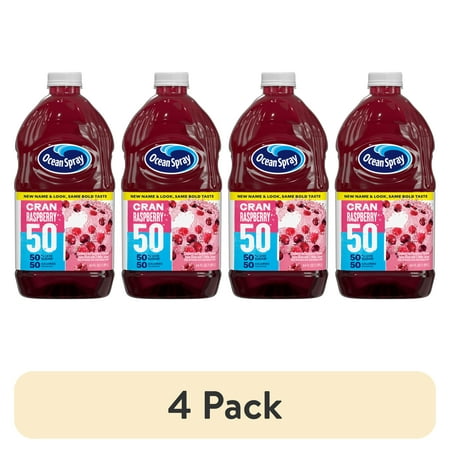 (4 Pack) Ocean Spray® Cran-Raspberry50™ Cranberry and Raspberry Juice Drink  64 Fl Oz Bottle