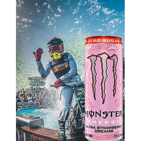 Monster Zero Sugar Ultra Strawberry Dreams Energy Drink  12 Fl Oz  8 Cans