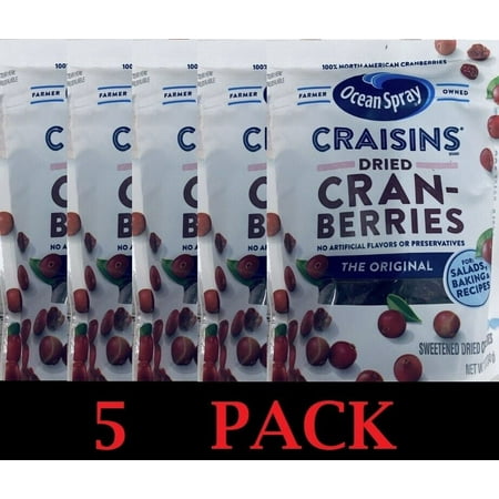 5x Ocean Spray the ORIGINAL Craisins Dried Cranberries 12 Oz Bag - 5 PACK