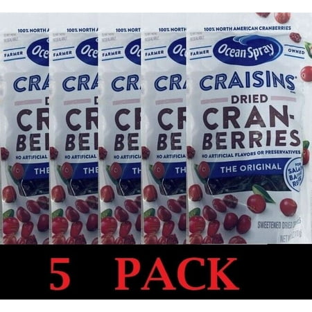 5x Ocean Spray the ORIGINAL Craisins Dried Cranberries 6 Oz Bag - 5 PACK