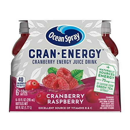 Ocean Spray  Cran-Energy Cranberry Raspberry Energy Juice Drink  10 Fl Oz Bottles  6 Ct