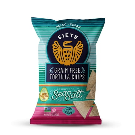 Siete Sea Salt Grain Free Tortilla Chips  5 Oz Bags  12-Pack