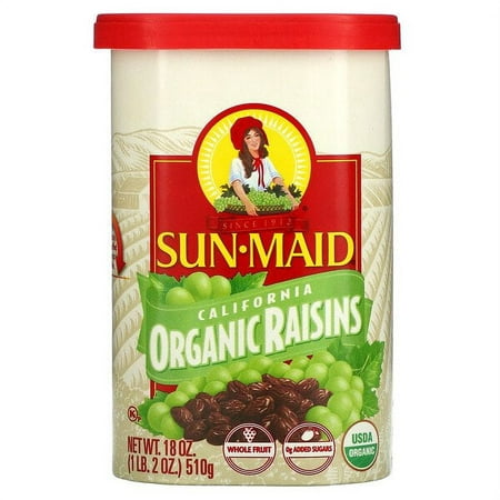 Sun-Maid  California Organic Raisins  18 Oz Pack of 4