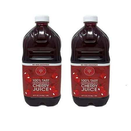 Cherry Bay Orchards Tart Montmorency Cherry Juice  64 Oz Bottle (2 Pack  Total 128 Ounces) - 100% Natural Tart Montmorency Cherry Juice Promotes Healt