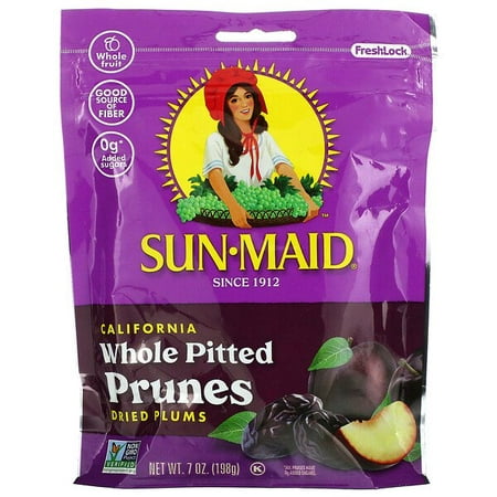 Sun-Maid  California Whole Pitted Prunes  Dried Plums  7 Oz Pack of 3