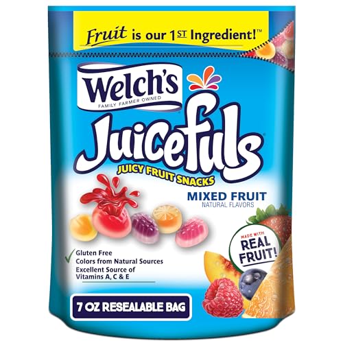 Welch S Juicefuls Juicy Fruit Snacks  Mixed Fruit  Fruit Gushers  Gluten Free  Sharing Size Bags  7 Oz (Pack of 1)