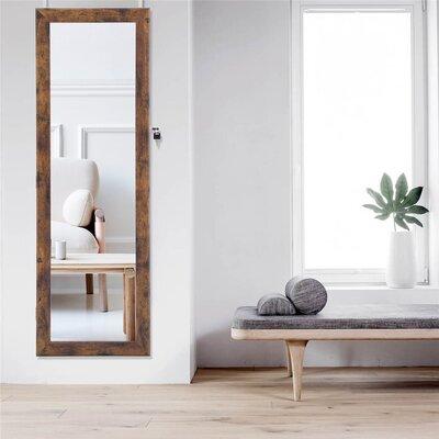 Mill Pines Fashion Simple Jewelry Storage Mirror Cabinet Can Be Hung on the Door or Wall Manufactured in Brown | 43.3 H X 14.2 W X 3.9 D in | Wayfair
