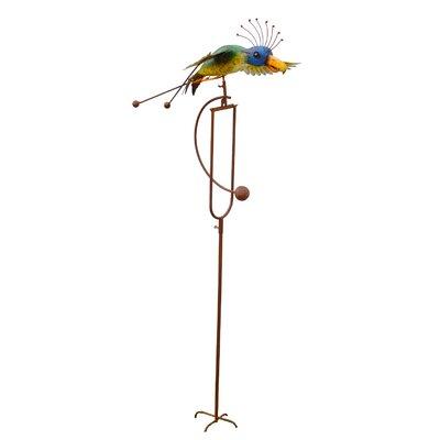 Continental Art Center 14838 Kinetic Metal Single Peacock Balancerecor - Rustic