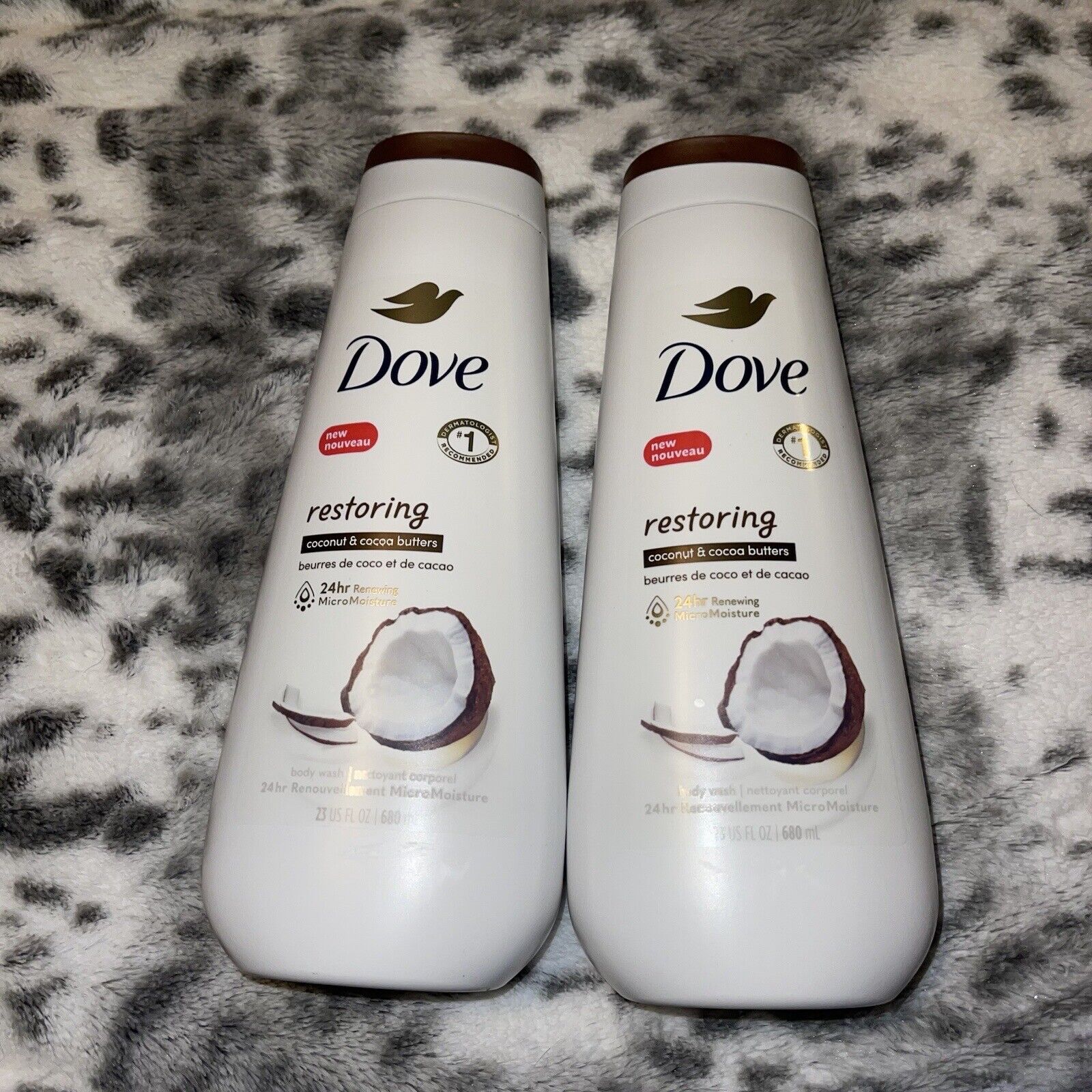 Dove Restoring Body Wash for Dry Skin Coconut Butter & Cocoa Butter - Set of 2