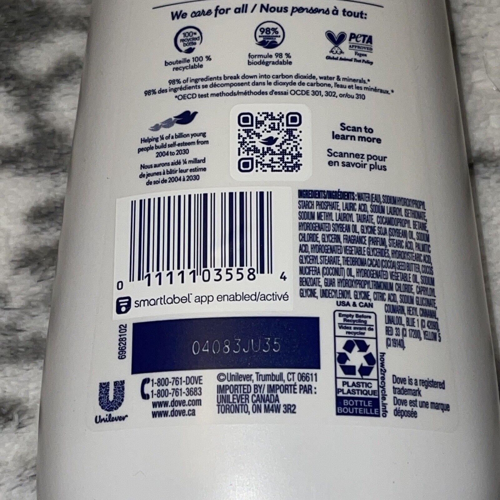 Dove Restoring Body Wash for Dry Skin Coconut Butter & Cocoa Butter - Set of 2 thumbnail