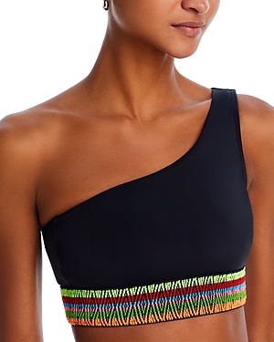 Peixoto Zoni Asymmetric Contrast Trim Bikini Top