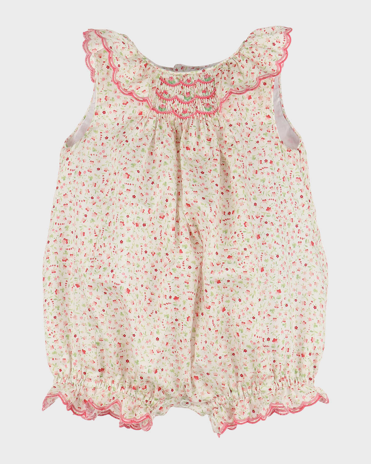 Girl's Blossom Sleeveless Bubble Romper, Size 6M-24M