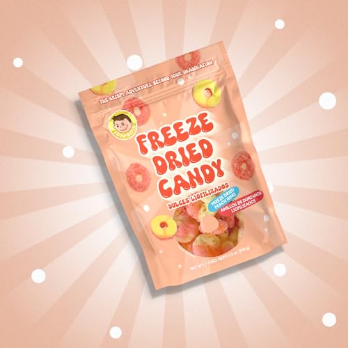Josh Bosh Freeze-Dried Candy, Peach Ring, Crunchy & Airy Gummy Candies, 3.5 Oz (Pack of 2) thumbnail