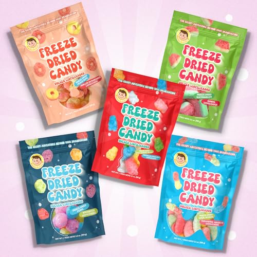 Josh Bosh Freeze-Dried Candy, Peach Ring, Crunchy & Airy Gummy Candies, 3.5 Oz (Pack of 2) thumbnail