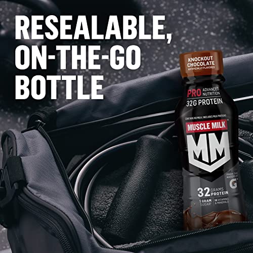 Muscle Milk Pro Advanced Nutrition Protein Shake, Intense Vanilla, 14 Fl Oz Bottle, 12 Pack, 40g Protein, 1g Sugar, 16 Vitamins & Minerals, 6g Fiber, thumbnail