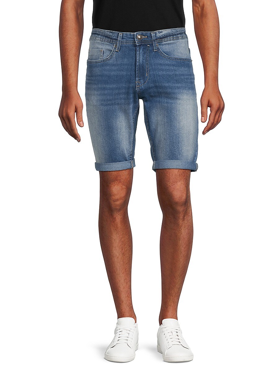 BUFFALO David Bitton Men's Evan Faded Denim Shorts - Vintage Blue - Size 33