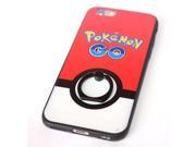 For iPhone 6 / 6S - HARD RUBBER GUMMY CASE COVER POKEMON GO POKEBALL RING HOLDER